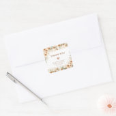 Sticker Carré Bright Boho Terracotta Floral Mariage Merci (Enveloppe)