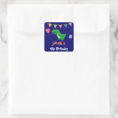 Sticker Carré Bright Color Dinosaur Boys Anniversaire Bannière (Sac)