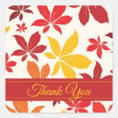 Sticker Carré Bright Fall Feuilles Merci Favoriser Balise (Devant)
