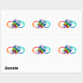 Sticker Carré Bright infinity with rainbow butterfly (Feuille)