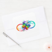 Sticker Carré Bright infinity with rainbow butterfly (Enveloppe)