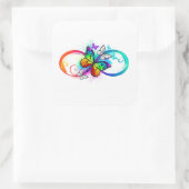 Sticker Carré Bright infinity with rainbow butterfly (Sac)