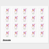 Sticker Carré Bright violet ange amène des amis comme baisers (Feuille)