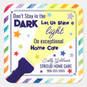 Sticker Carré Briller un éclairage sur les soins à domicile exce (Devant)