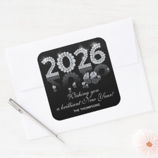 Sticker Carré Brilliant Diamonds Luxury New Year 2026
