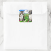 Sticker Carré Brindle & Blue Staffordshire & Pit Bull Dogs (Sac)