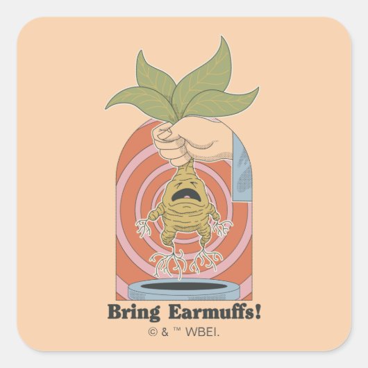 Sticker Carré "Bring Earmuffs!" Screaming Mandrake Graphic (Devant)