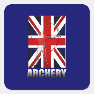 Sticker Carré British Archers drapeau de tir à l'arc de Grande-B