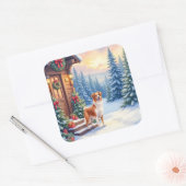 Sticker Carré Brittany Rustic Cabin Christmas Winter Art (Enveloppe)