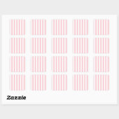 Sticker Carré Broad Stripes - Blanc et Rose (Feuille)