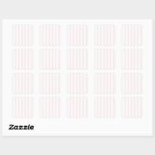 Sticker Carré Broad Stripes - Blanc et rose pâle (Feuille)