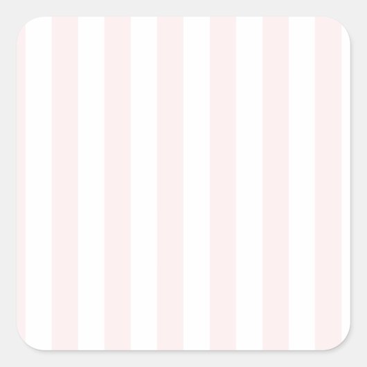 Sticker Carré Broad Stripes - Blanc et rose pâle (Devant)