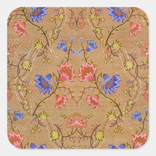 Sticker Carré Brocade en or rouge impériale de Nanjing (Devant)