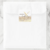 Sticker Carré Broche à rouleaux et whisky chef script boulangeri (Sac)