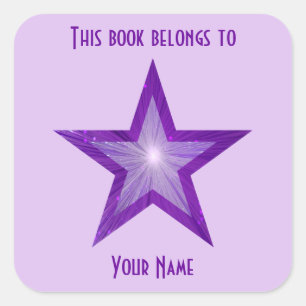 Sticker Carré Brochure de la plaque d'immatriculation Purple Sta