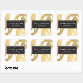 Sticker Carré Brochures Abstraites Faux Gold sur White II (Feuille)