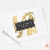 Sticker Carré Brochures Abstraites Faux Gold sur White II (Enveloppe)