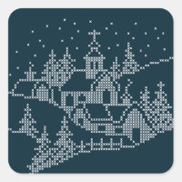 Broderie du village de Noël, nuit sainte nordique