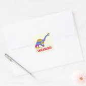 Sticker Carré Brontosaurus Père Noël Rainbow Dinosaur drôle Slog (Enveloppe)