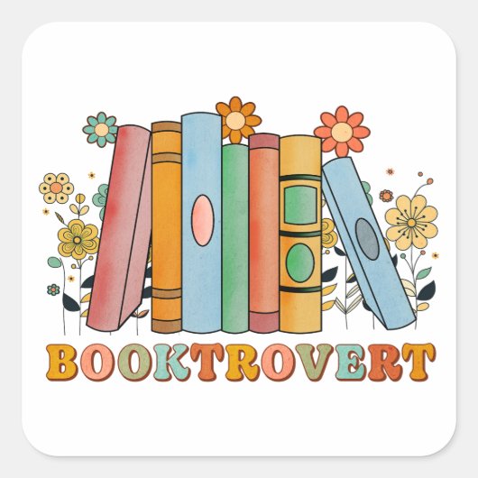 Sticker Carré Brooktrovert, Librairie Bookish, Livre Lover (Devant)
