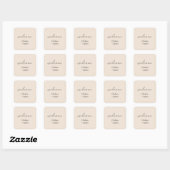 Sticker Carré Brosse | Mariage d'accueil de script chic (Feuille)