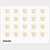 Sticker Carré Brosse Or Script Croire En La Magie Noël (Feuille)