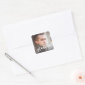 Sticker Carré Brosse tendance Script photo Graduate Graduate Gra (Enveloppe)