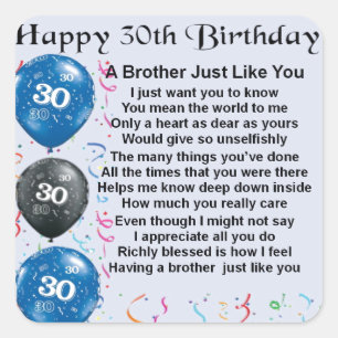 Sticker Carré Brother Poem 30e anniversaire