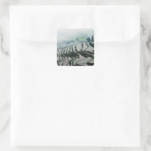 Sticker Carré Brouillard matinal au-dessus des champs de riz (Sac)