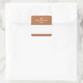 Sticker Carré Brown avec zone blanche et texte. (Sac)