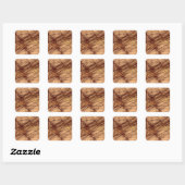 Sticker Carré Brown Fractal Grunge Abstrait (Feuille)