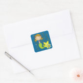 Sticker Carré Brown Haired Mermaid (Enveloppe)