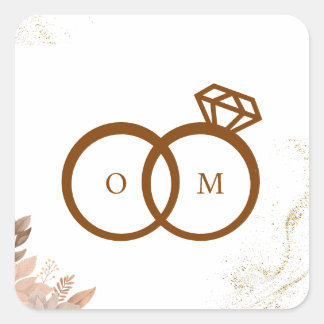 Sticker Carré BROWN mariage
