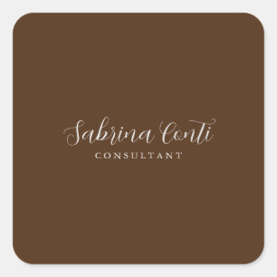 Sticker Carré Brown Professional Calligraphie moderne tendance P