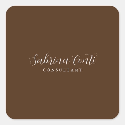 Sticker Carré Brown Professional Calligraphie moderne tendance P (Devant)