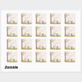 Sticker Carré Brown rose C'est un Baby shower de fille (Feuille)
