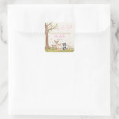 Sticker Carré Brown rose C'est un Baby shower de fille (Sac)