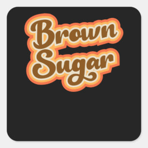 Sticker Carré Brown sucre rétro style Vintage filles graphiques
