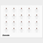 Sticker Carré Brownie Watercolor Minimalist Bakery Ingredient (Feuille)