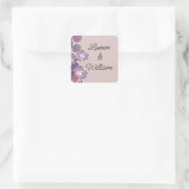 Sticker Carré Bruant pourpre mauve floral (Sac)