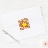 Sticker Carré Brûler les rayures automnales avec Feuilles (Enveloppe)