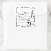 Sticker Carré Brunch au Champagne et Réception de Mariage Petill (Sac)