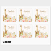Sticker Carré Brunch & Bubbly Floral Baby Shower Mariage (Feuille)