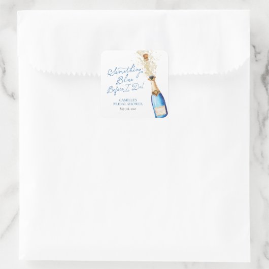 Sticker Carré Brunch nuptial en Champagne bleu (Sac)