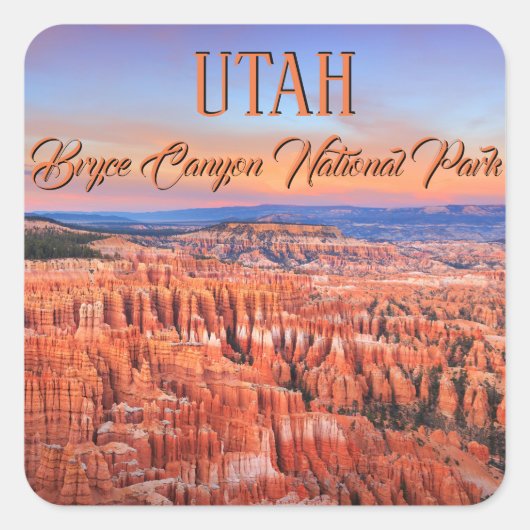Sticker Carré Bryce Canyon National Park Sunset Photo (Devant)