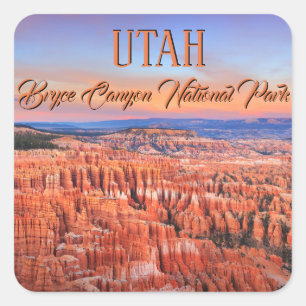 Sticker Carré Bryce Canyon National Park Sunset Photo