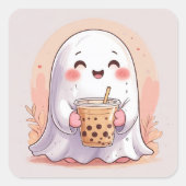 Sticker Carré Bubble Tea Ghost (Devant)