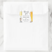 Sticker Carré Bubbles & Brews Thank You Winter Wedding (Sac)