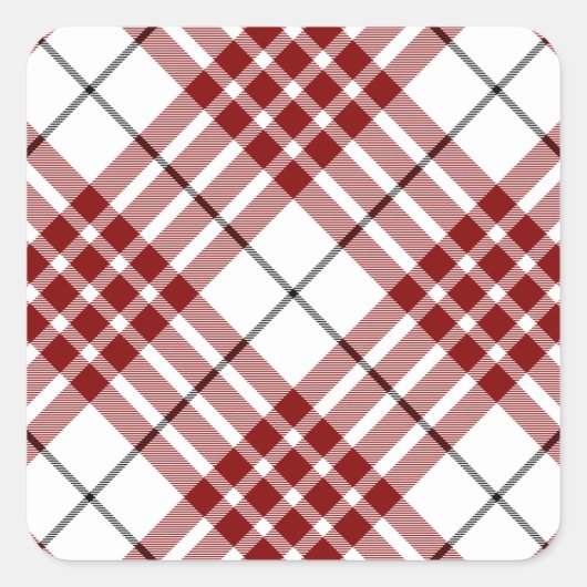Sticker Carré Buchanan tartan rouge blanc plaid (Devant)
