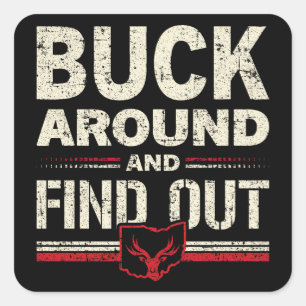 Sticker Carré Buck Around et découvrez la Chasse aux Cerfs Drôle